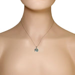 925 Sterling Silver Blue Turquoise-Tone Simulated Opal Whirlpool Pendant Necklace