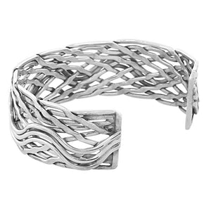 925 Sterling Silver Classic Open End Womens Cuff Bangle Bracelet