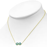 925 Sterling Silver Green Blue Simulated Opal Infinity Pendant Necklace