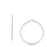 925 Sterling Silver Faceted Round Hoop Earrings, 1.80