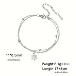 Star of David Bracelet for Women with Chai Symbol, Adjustable Stainless Steel Double Chain Bracelet, Jewish Jewelry Gift, Dainty Charm Bracelet Silver or Gold Tone
