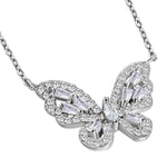 Butterfly Necklace Pendant 925 Sterling Silver Cubic Zirconia