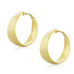 Stainless Steel Yellow Gold-Tone Classic Round Hoop Earrings, 1.60"