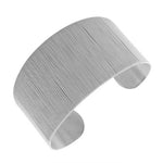 Stainless Steel Silver-Tone Wrap Bangle Bracelet with Open End
