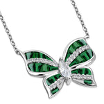 Butterfly Necklace Pendant 925 Sterling Silver Cubic Zirconia