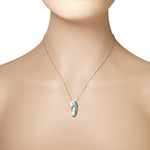Opal Flip Flop Pendant Necklace Sterling Silver