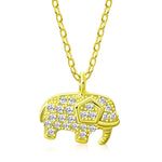 My Daily Styles 925 Sterling Silver Small Elephant CZ Pendant Necklace - 18" Silver Chain Included