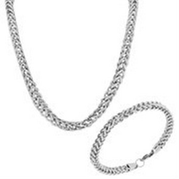 Mens Franco Chain Necklace and Bracelet Set
