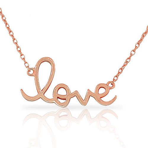 Cursive Love Pendant Necklace Sterling Silver
