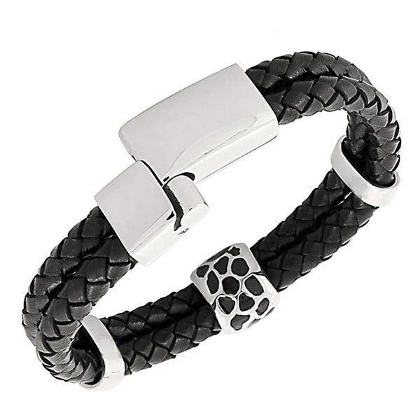 Black Stones Leather Band