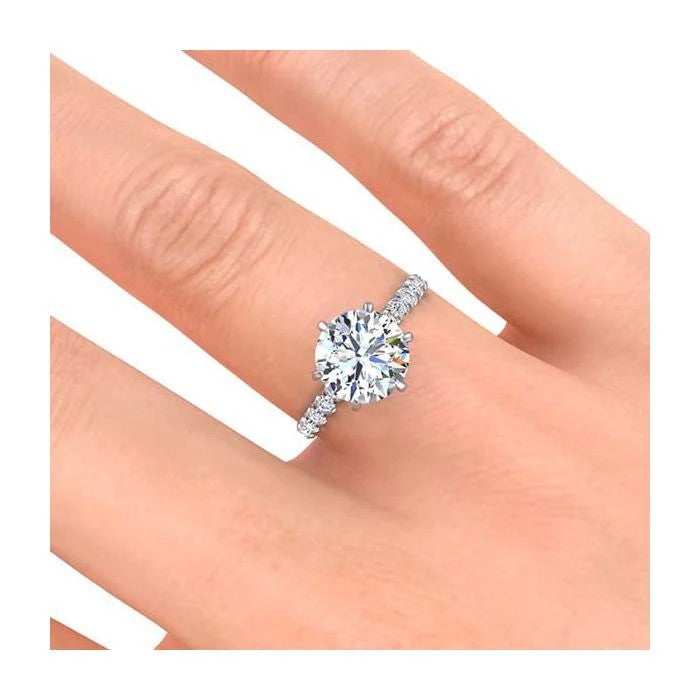 2.00 CT IGI Lab Grown Diamond F VS1 Solitaire Ring 18K White Gold