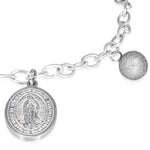 Stainless Steel Silver-Tone Christian Religious Mother Mary Adjustable Chain Bracelet