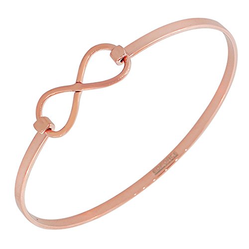 Stainless Steel Silver-Tone Infinity Bangle Bracelet