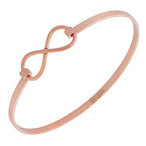 Stainless Steel Silver-Tone Infinity Bangle Bracelet