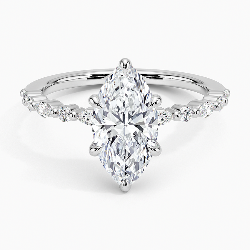 2.17 CT IGI Lab Grown Marquise Diamond E VVS2 Engagement Ring 14K Gold