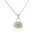 EDFORCE Stainless Steel Silver-Tone Multicolor Simulated Gemstone Purse Pendant