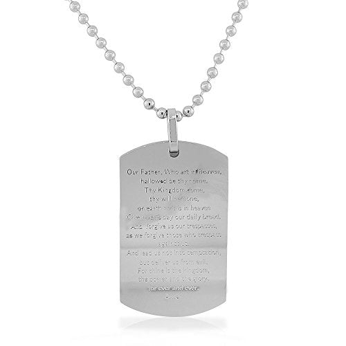 Lord's Prayer in English Necklace Dog Tag