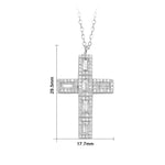 My Daily Styles 925 Sterling Silver Solid Cross Cubic Zirconia Women's or Girls Pendant - Adjustable Chain 16"-18"