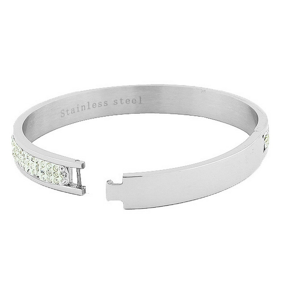Stainless Steel White CZ Bangle