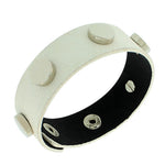 Faux White Leather Silver-Tone Wristband Wrap Womens Girls Bracelet