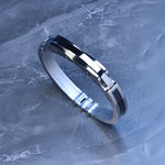 My Daily Styles Men’s Stainless Steel Handcuff Bracelet – Polished Silver Tone Fashion Bangle – Secure Clasp Statement Jewelry for Men