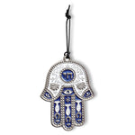 Jewish Chai Living Good Luck Home Wall Decor Multicolor Hamsa Hand - Medium - Made in Israel - Purple