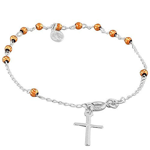 925 Sterling Silver Rosary Charm Bracelet