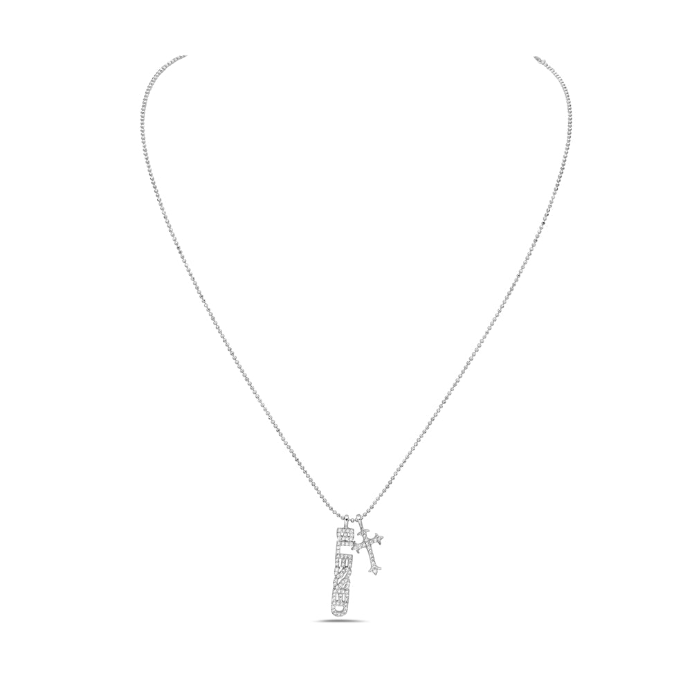 My Daily Styles 925 Sterling Silver Blessed Cross Cubic Zirconia Pendant Necklace With Adjustable Chain 16"-18"