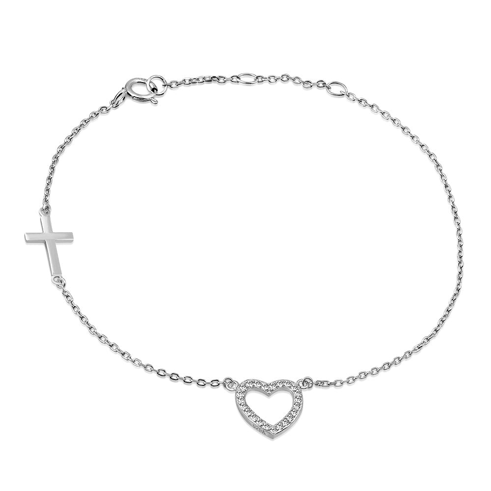 Cross Heart Love Chain Link