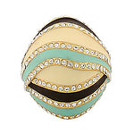 My Daily Styles Fashion Alloy Yellow Gold-Tone Turquoise-Tone Brown Clear CZ Statement Cocktail Ring