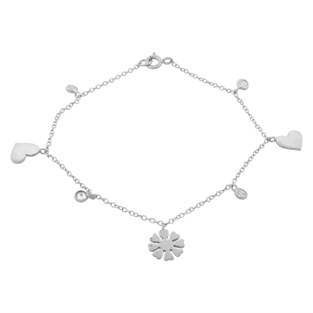 Love Heart Flower Bracelet Girls