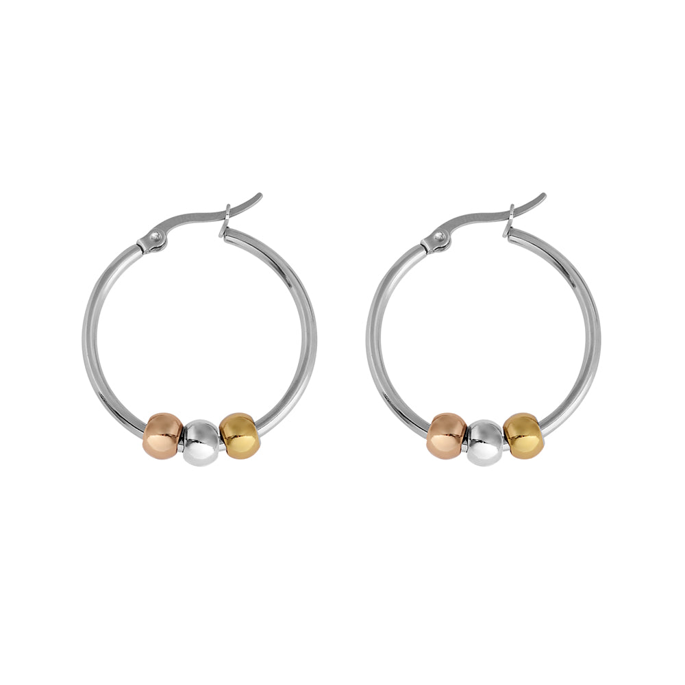 Stainless Steel Gold-Tone Silver-Tone Hoop Earrings
