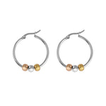 Stainless Steel Gold-Tone Silver-Tone Hoop Earrings