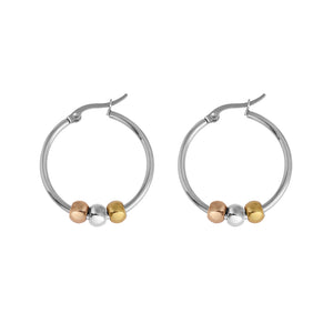 Stainless Steel Gold-Tone Silver-Tone Hoop Earrings