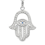 My Daily Styles 925 Sterling Silver Hamsa CZ Pendant Necklace