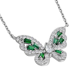 Butterfly Necklace Pendant 925 Sterling Silver Cubic Zirconia