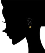 Womens Girls Yellow-Tone Stainless Steel Star of David Stud Earrings