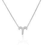 925 Sterling Silver Yellow Gold-Tone Small Zodiac Sign Pendant Necklace - Aries