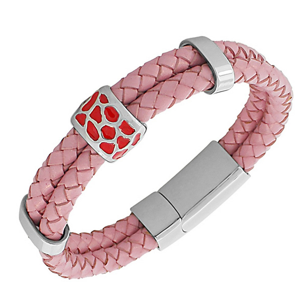 Pink Stones Leather Band