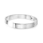 Stainless Steel Silver-Tone Jewish Prayer in Hebrew Psalm 137 If I forget Jerusalem Bangle Bracelet