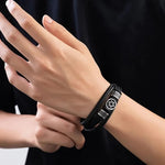 Men’s Black Braided Leather-Look Bracelet with Star of David Charm Jewish Heritage Jewelry