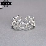 My Daily Styles 925 Sterling Silver Adjustable Star of David Ring for Women – One Size Fits All Jewish Jewelry, Open Magen David Band