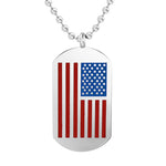 My Daily Styles Mens Stainless Steel National Flag Dog Tag Pendant with 26" Ball Chain Necklace