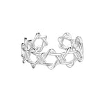 My Daily Styles 925 Sterling Silver Adjustable Star of David Ring for Women – One Size Fits All Jewish Jewelry, Open Magen David Band