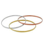 Stainless Steel Gold-Tone Silver-Tone Interlocked Bangle Bracelets