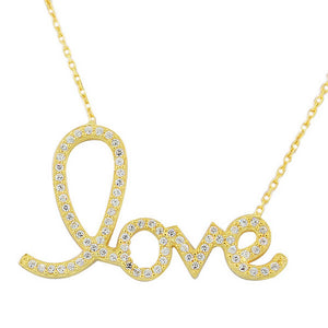 925 Sterling Silver Love Heart Charm White CZ Pendant Necklace