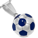 My Daily Styles Stainless Steel Silver-Tone Soccer Ball Football Pendant Necklace, 18"