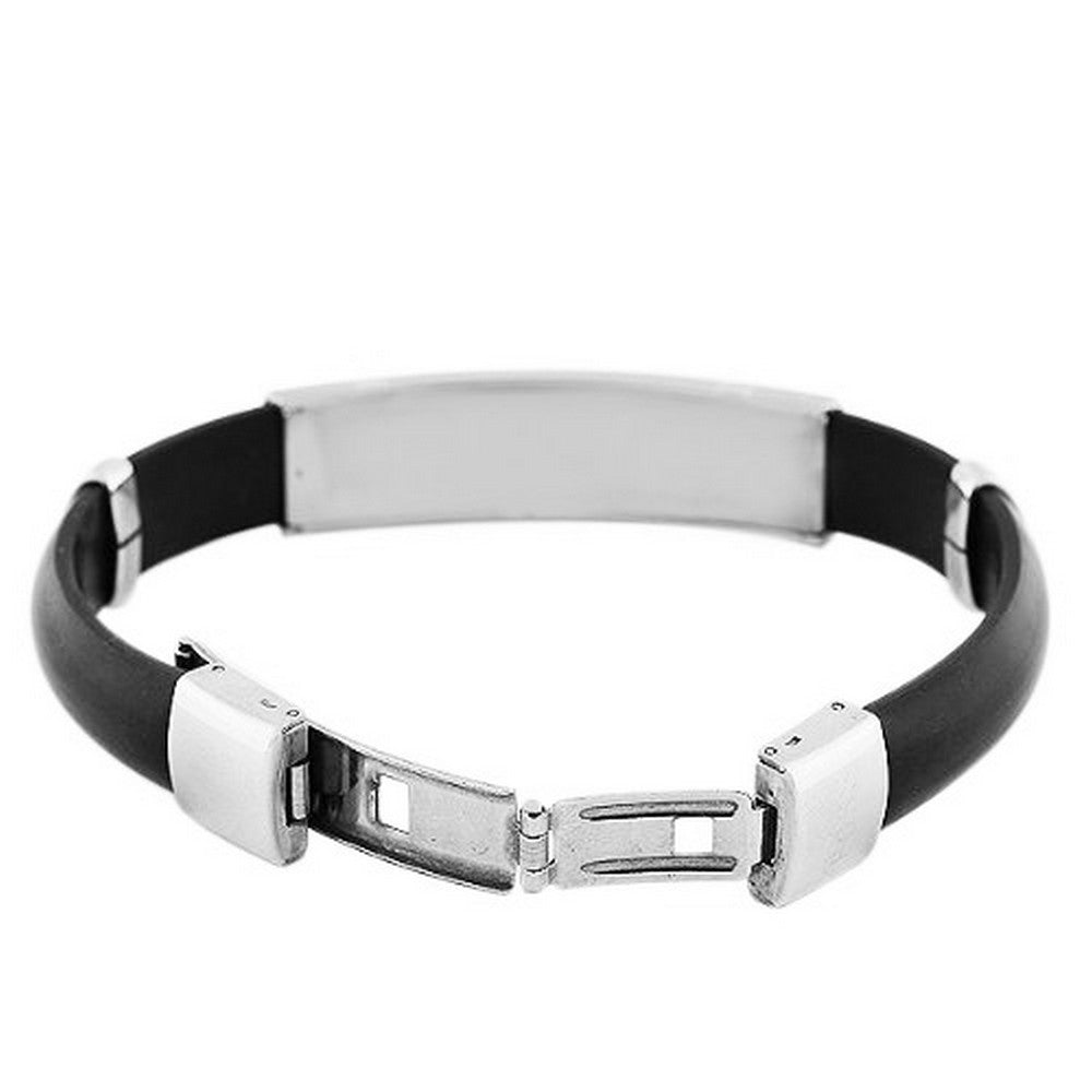 Stainless Steel Gold-Tone and Silver-Tone Faceted Bangle Bracelet