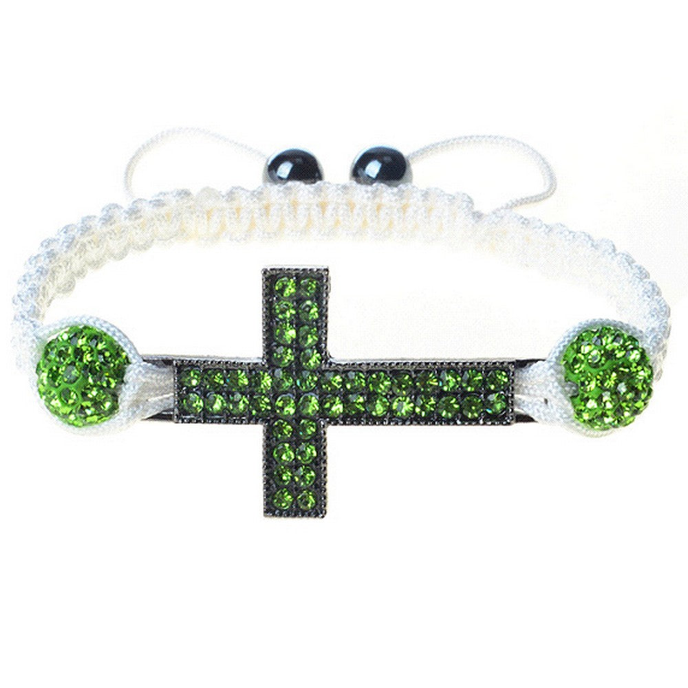 Emerald Cross Rope Bracelet