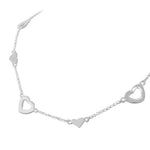 925 Sterling Silver Love Hearts Link Chain Necklace